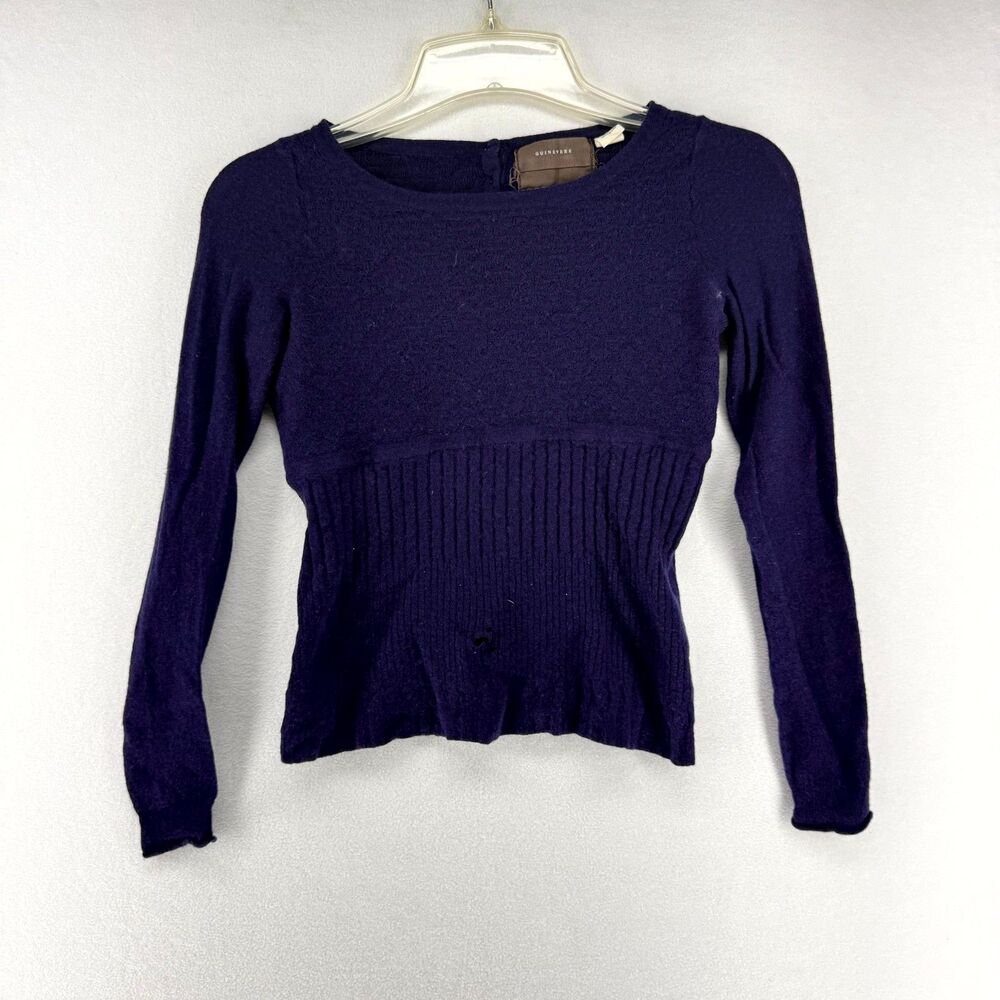 GUINEVERE Womens Ribbed Knit Sweater Long Sleeve‎ Navy Blue XS